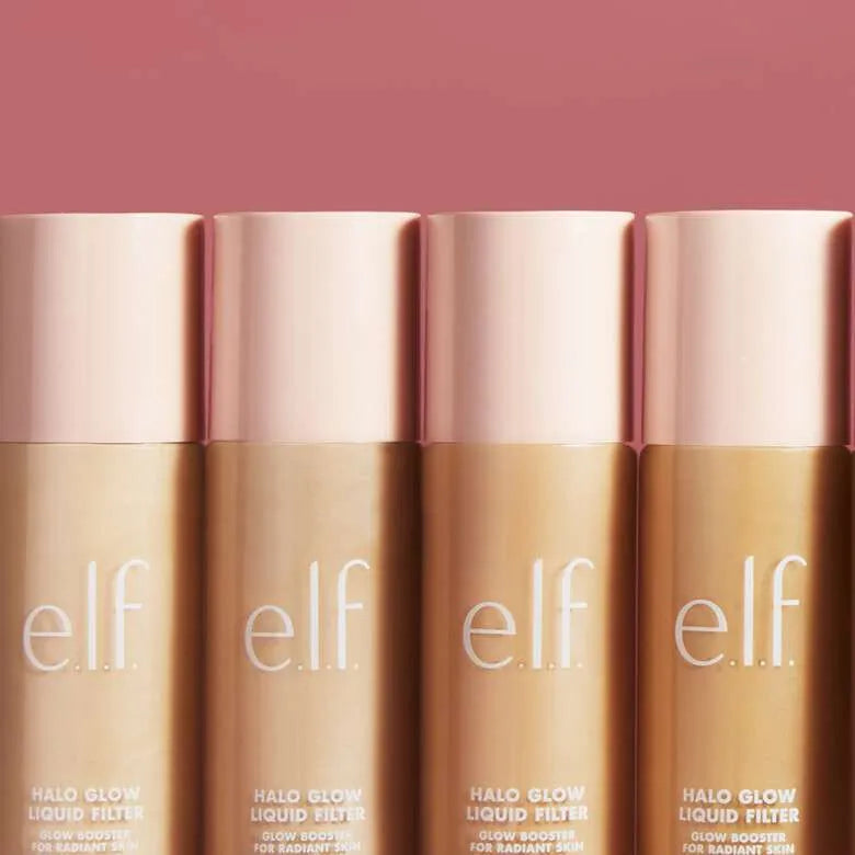 Family of E.L.F. Halo Glow products including liquid filter and setting spray