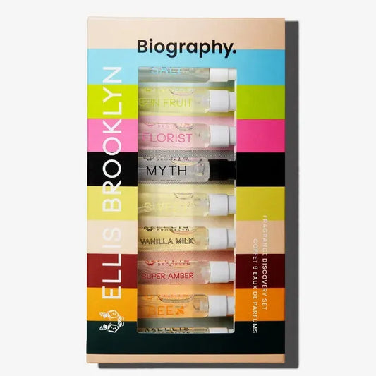 Ellis Brooklyn Biography Fragrance Discovery Set 9x2ml main product shot on clean background