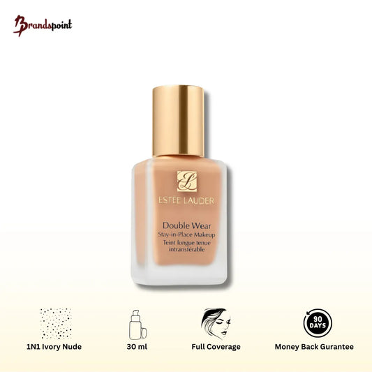 Estée Lauder Double Wear Stay-in-Place Foundation 1N1 Ivory - Front view of bottle