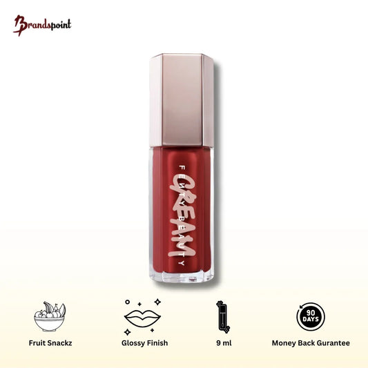Fenty Beauty Gloss Bomb Cream Fruit Snackz berry red lip cream tube
