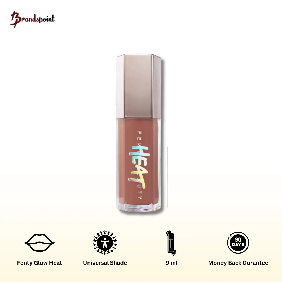 Fenty Beauty Gloss Bomb Heat Lip Luminizer and Plumper in shade Fenty Glow Heat with glossy finish