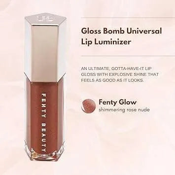 Fenty Beauty Gloss Bomb Fenty Glow - close-up of the doe-foot applicator with glossy product