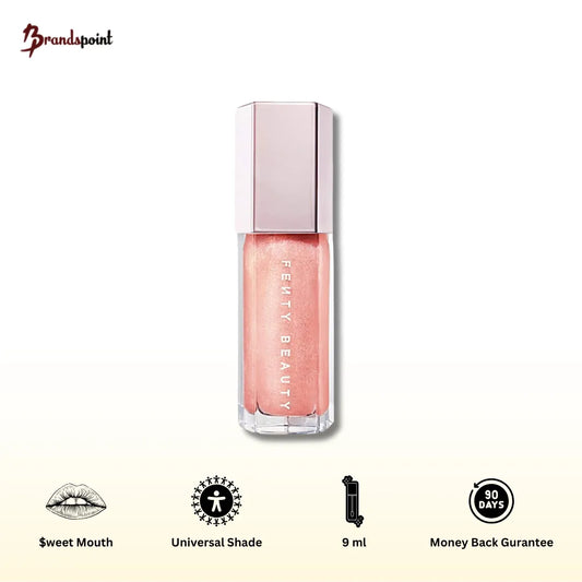 Fenty Beauty Gloss Bomb Lip Luminizer in $weet Mouth, showcasing the iconic packaging and XXL wand applicator.