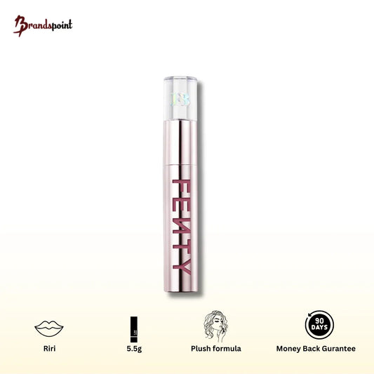 Fenty Beauty Icon Velvet Liquid Lipstick Riri - product box and applicator in hand