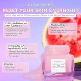 Glow Recipe Watermelon Glow AHA Night Treatment 60ml with ingredients list visible