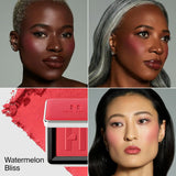 Haus Labs Color Fuse Blush Watermelon Bliss compact opened with applicator and powder