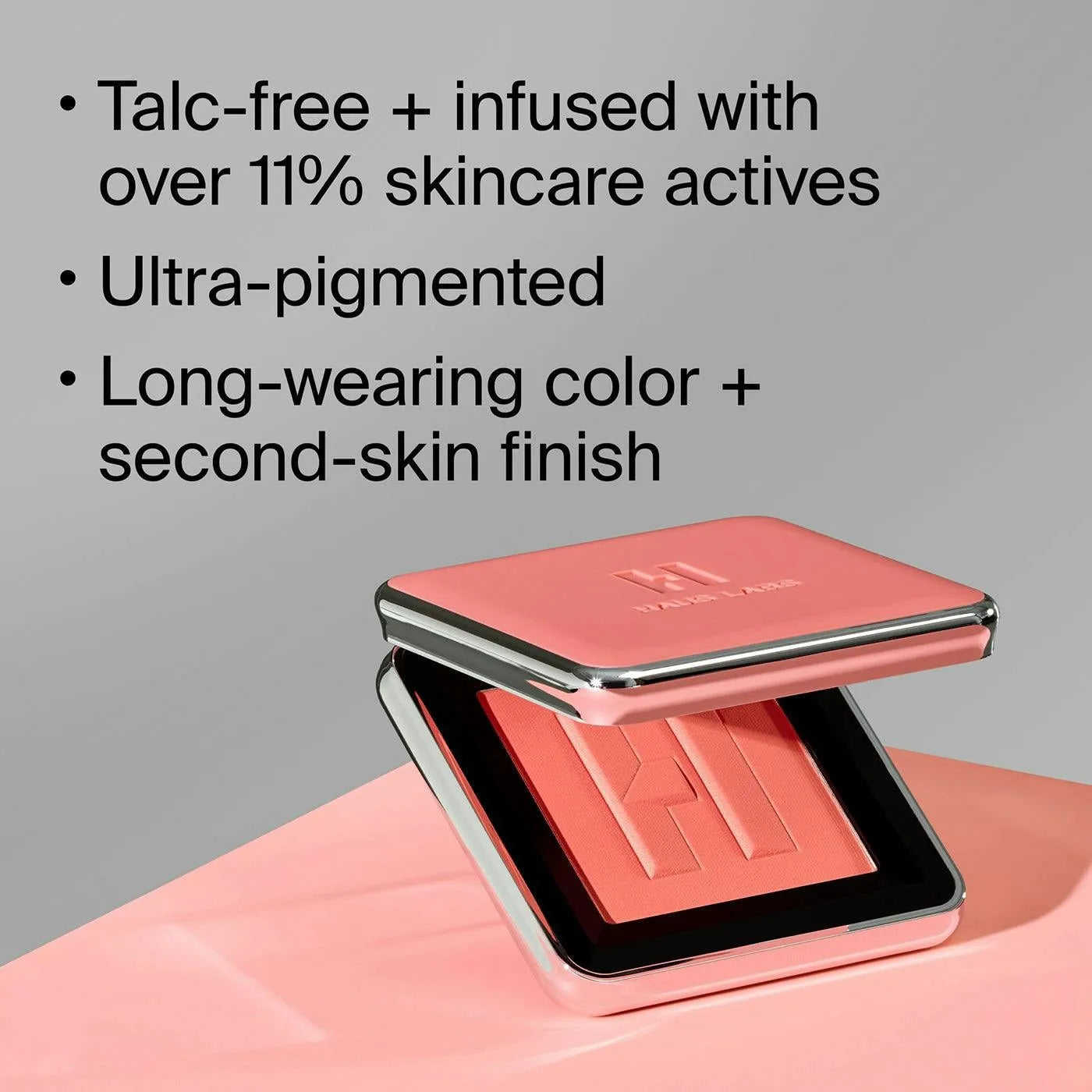 Haus Labs Color Fuse Blush Watermelon Bliss product display and application on model