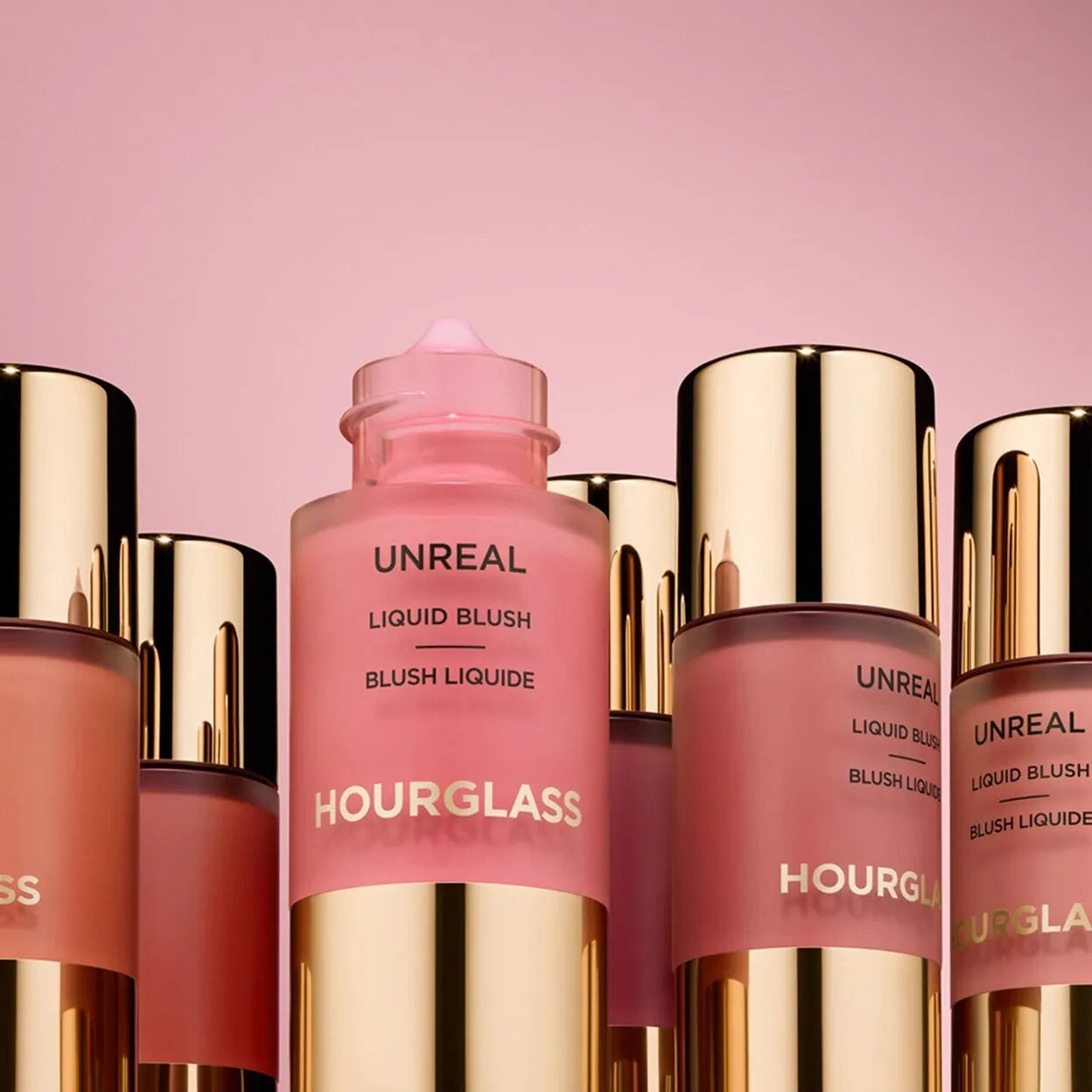Hourglass Unreal Liquid Blush Scene angle view - dewy blush cosmetic