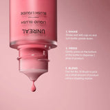 Hourglass Unreal Liquid Blush Whim applied on cheek - natural finish