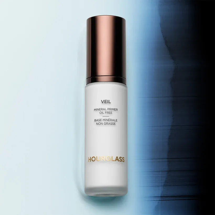 Hourglass Veil Mineral Primer tube back side with ingredients and SPF details