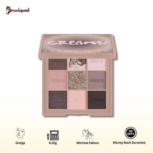 Huda Beauty Creamy Obsessions Greige Eyeshadow Palette - product packaging front view