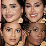 Huda Beauty Easy Bake Pressed Powder shade navigation grid showing Banana Bread