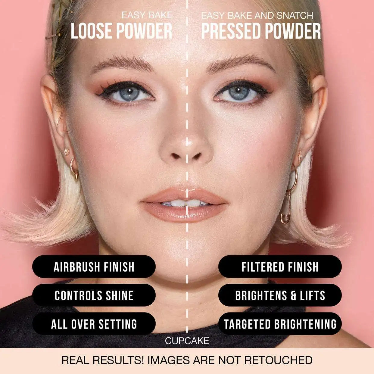 Huda Beauty Easy Bake Pressed vs Loose Powder Comparison Side by Side