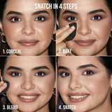Huda Beauty Easy Bake Pressed Powder Before and After Swatch