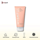 Huda Beauty Wishful Get Clean 2% PHA and Sea Moss Gentle Foaming Cleanser 150 ml product bottle front view