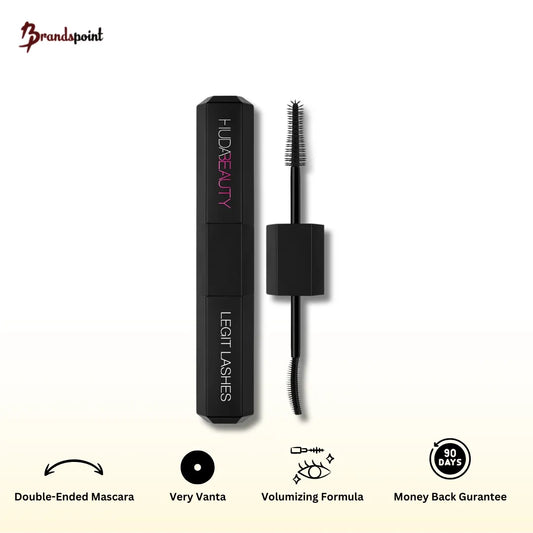 Huda Beauty Legit Lashes Double-Ended Mascara product packaging front view