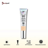 IT Cosmetics CC+ Cream SPF 50 Light Medium tube packaging front view full coverage color correcting anti-aging