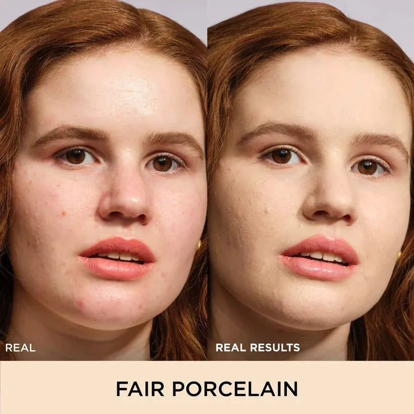 Swatch of IT Cosmetics CC+ Cream in Fair Porcelain shade on skin showing coverage
