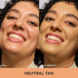 IT Cosmetics CC+ Cream Neutral Tan shade swatch on skin - full coverage foundation demo