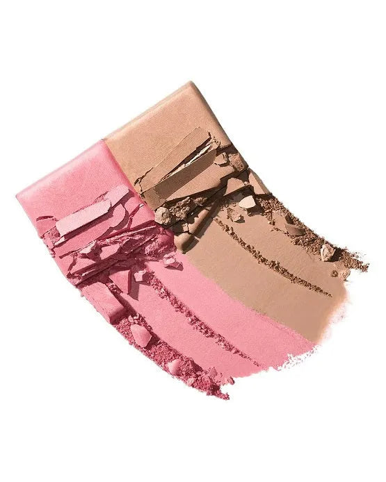Swatches of Jaclyn Cosmetics Pink Me Up satin blush and Oh Honey warm bronzer on fair skin