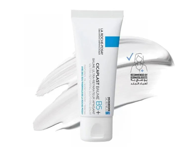 La Roche-Posay Cicaplast Baume B5+ 100ml large size tube, highlighting its soothing skin repair benefits for the entire family