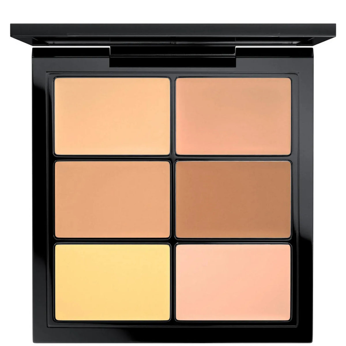 MAC Studio Fix Conceal and Correct Palette Medium front packaging showing six shade wells with correctors and concealers, professional makeup palette