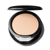 MAC Studio Fix Powder Plus Foundation NC15 shade swatch on light skin showing fair beige neutral undertone