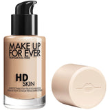 Make Up For Ever HD Skin Foundation 1R12 Cool Ivory swatch showing natural matte finish on fair skin