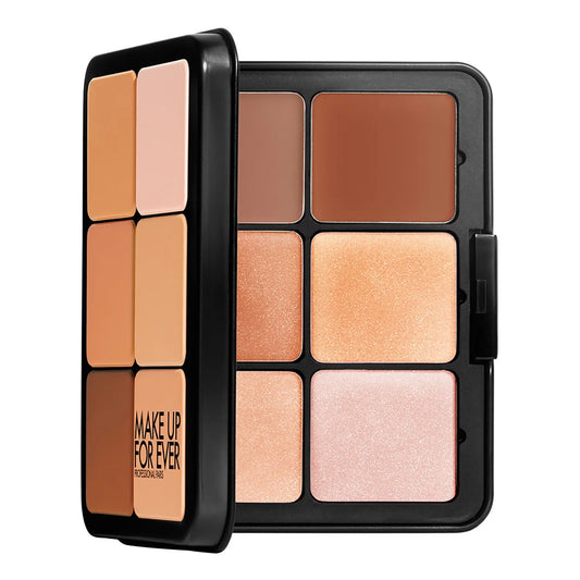 Make Up For Ever HD Skin Sculpting Palette shade swatches showing 12 cream colors
