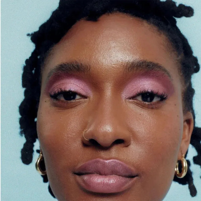 Milk Makeup Color Chalk applied as eyeshadow in Skip It shade with blending