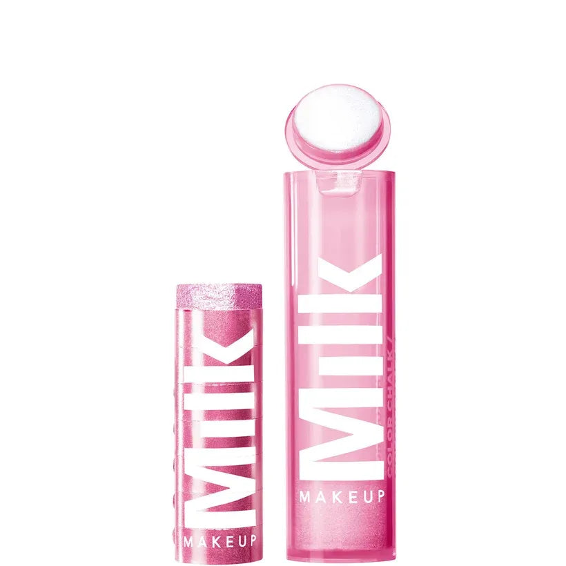 Milk Makeup Color Chalk used on lips and cheeks for a diffused metallic look