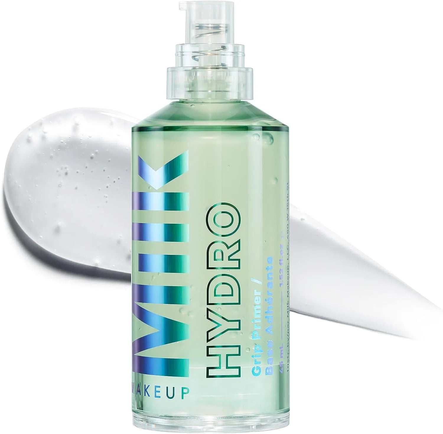 Close-up of skin texture after applying Milk Makeup Hydro Grip Primer showing a smooth, dewy finish