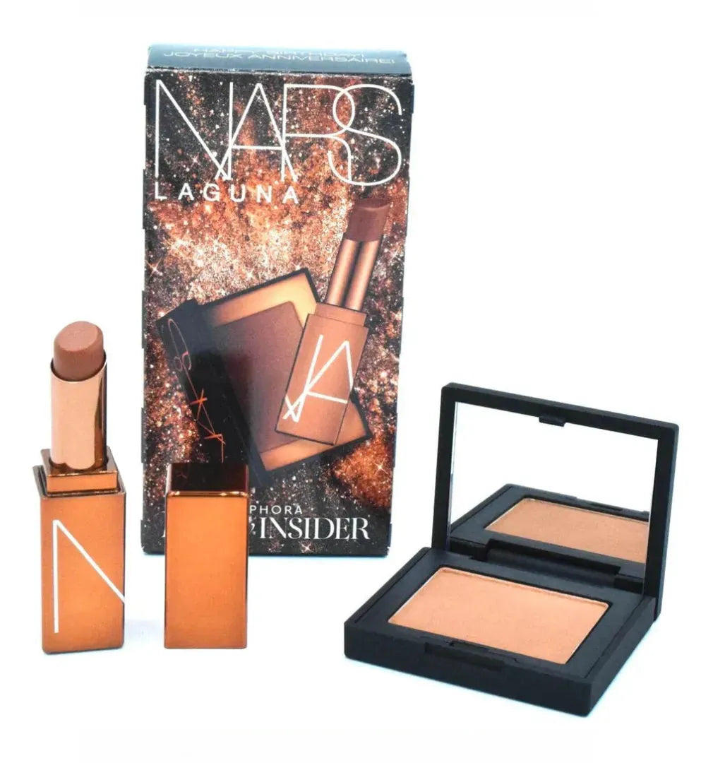 NARS Laguna Beauty Insider Set – Mini Bronzing Powder 2.5g and Afterglow Lip Balm 1.1g, travel size makeup