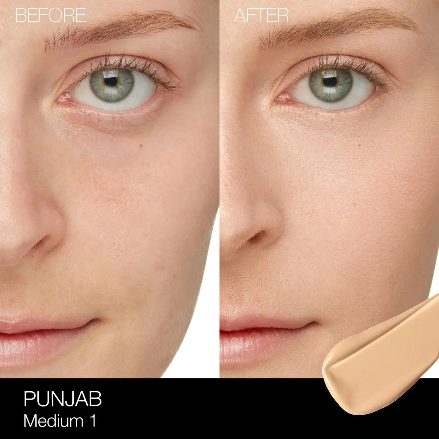 NARS Natural Radiant Longwear Foundation swatch on skin showing natural radiant finish