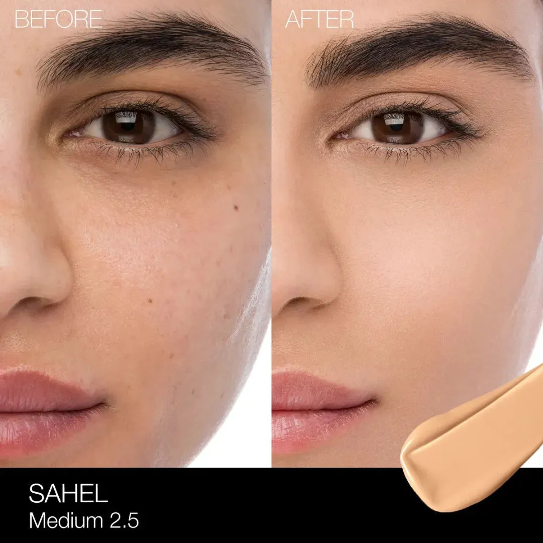 NARS foundation Sahel shade swatch on arm for color matching