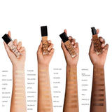 NARS Sahel foundation swatch showing medium peach undertone