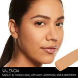 NARS Valencia foundation shade swatch on skin