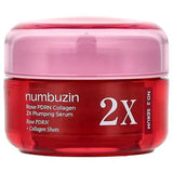Numbuzin No.2 Rose PDRN Collagen 2X Plumping Serum 30ml bottle with dropper, hydrating and plumping face serum