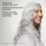 Infographic highlighting Olaplex Nº.4P bond building technology and toning effect