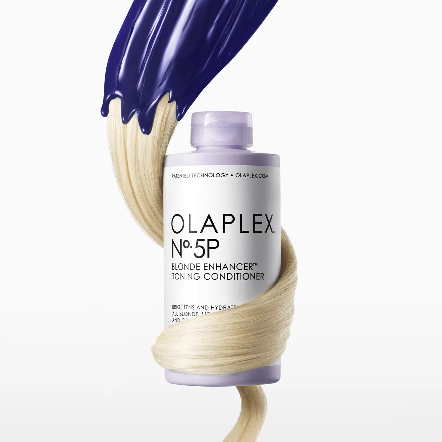 Olaplex Nº.5P Blonde Enhancer Toning Conditioner Front View - 250ml bottle with purple label
