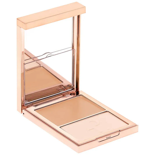 Patrick Ta Major Skin Crème and Powder Foundation Duo in Fair 4 - compact case with two compartments for cream and powder