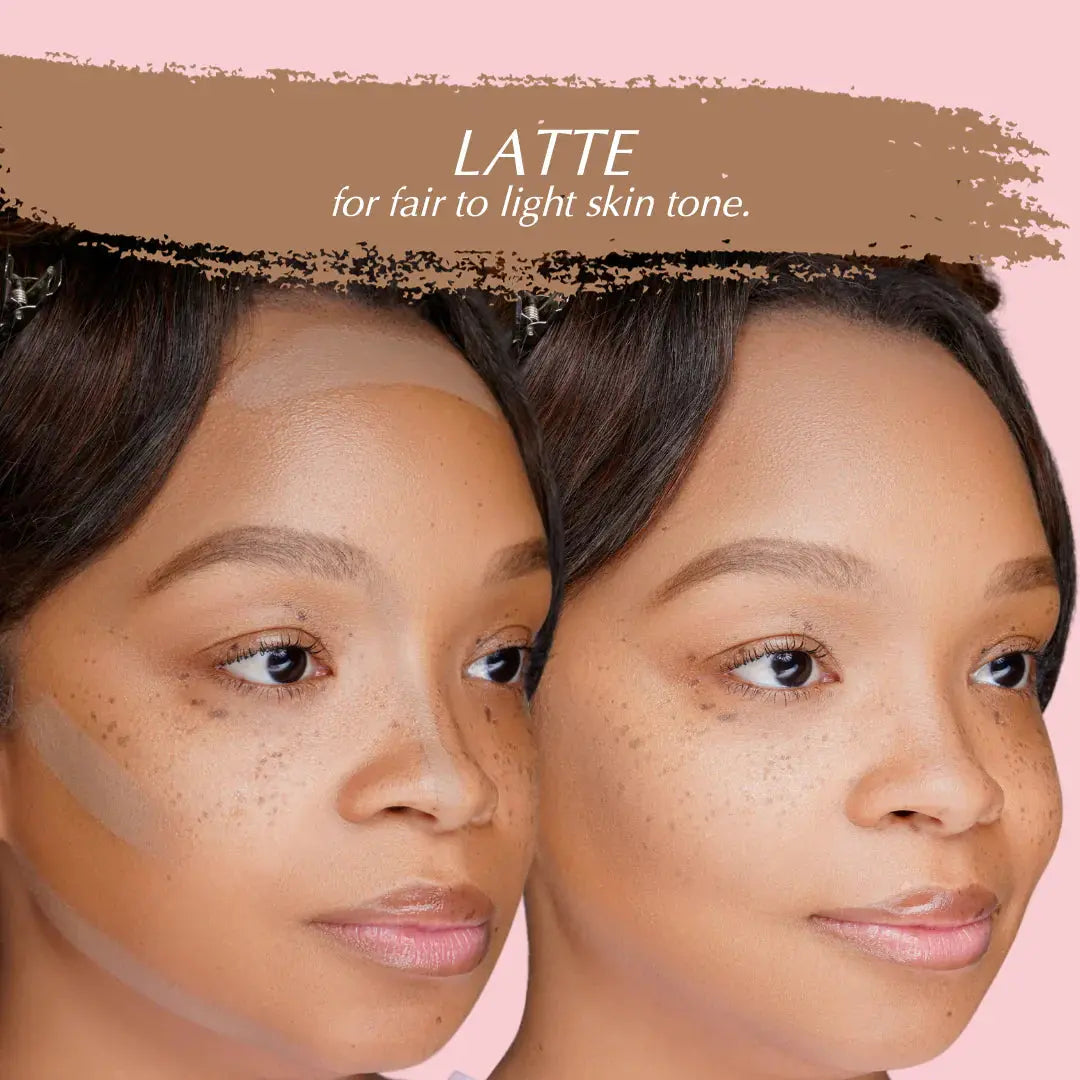 Pink Lipps Contour Stick application on face - blending with sponge