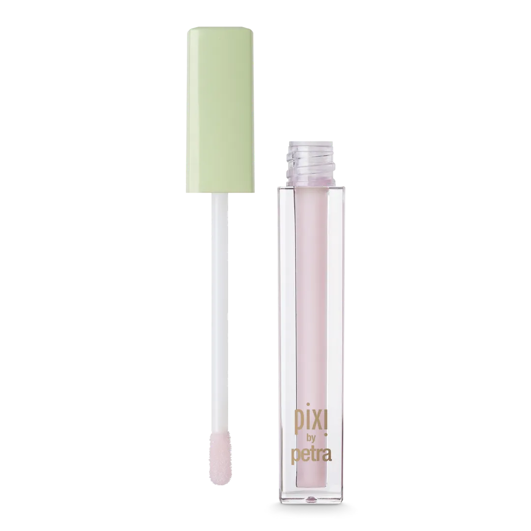 Pixi LipLift Max Glossy Lip Plumper Petal Ice swatch on lips showing glossy finish