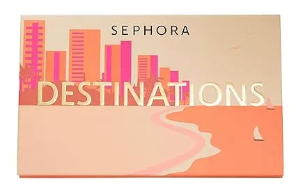 Sephora Turn Up The Heat eyeshadow palette swatches on skin - matte peach, coral, brown, champagne shimmer, fuchsia, and coral-peach shimmer