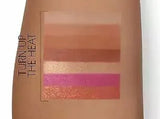 Open Sephora Destinations eyeshadow palette with mirror and seven shades arranged in two rows