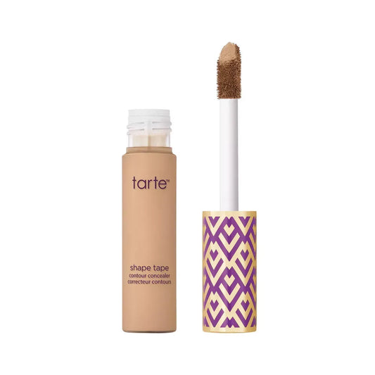 Tarte Amazonian Clay Full Coverage Foundation 36S Medium Sand in sleek pump packaging, showcasing its natural-matte finish on a light background.