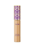 Tarte Shape Tape Contour Concealer in 34S Medium Sand, a full-coverage vegan concealer with gold cap and doe-foot applicator, displayed against a soft, neutral background, perfect for medium skin with warm undertones.