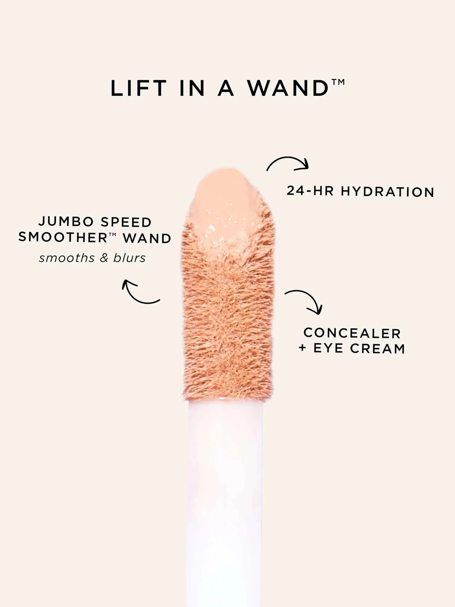 Tarte Shape Tape Ultra Creamy Concealer 22B Light Beige tube open showing wand