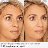 Tarte Shape Tape Ultra Creamy Concealer 35N Medium with blending sponge