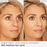 Tarte Shape Tape Ultra Creamy Concealer 8B Porcelain Beige full-size product with wand and cap